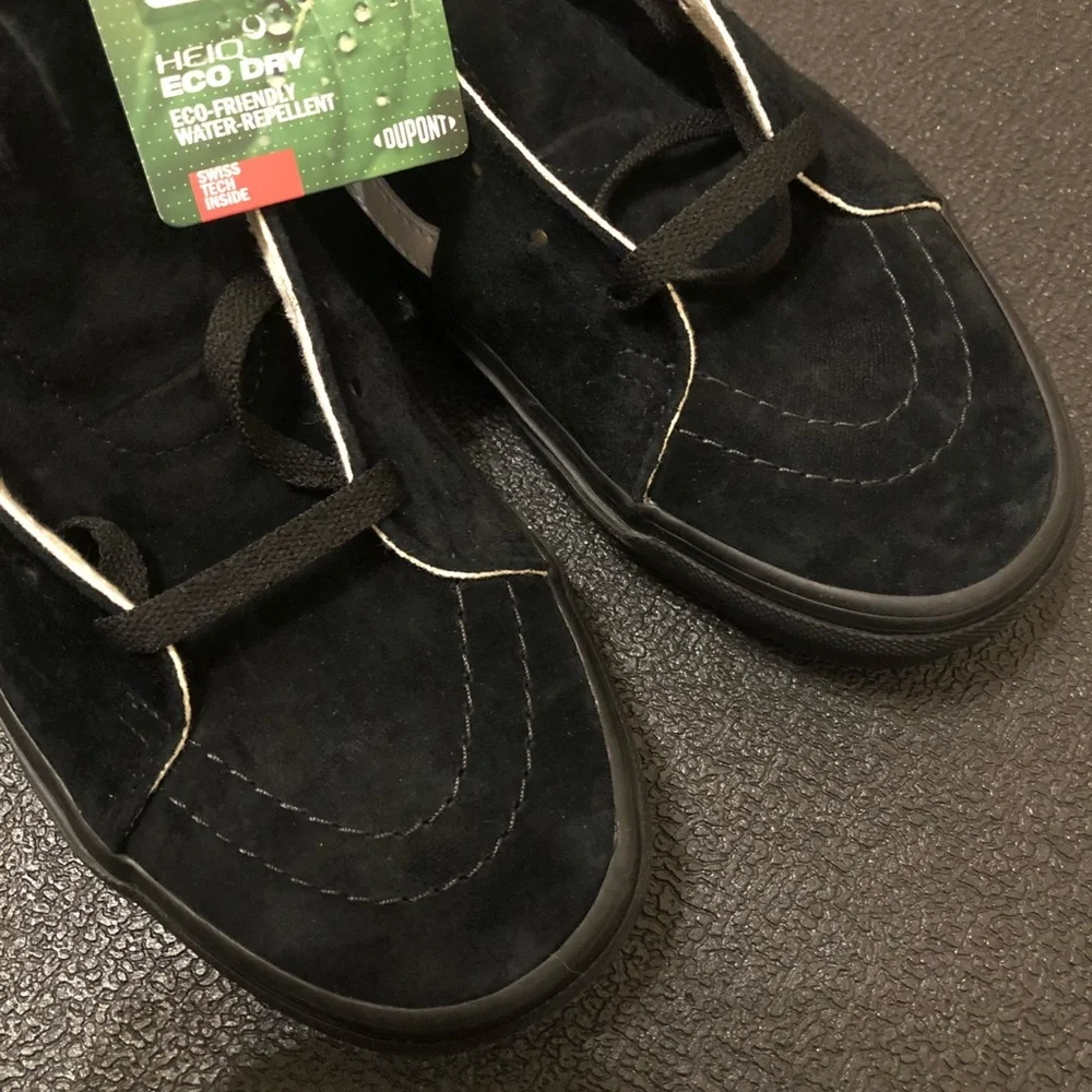 25. Vans Sk8-Hi pig suede black/black eco dry water repellent W9.5/M8 - Picture 4 of 9